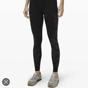 Lululemon Always On High-Rise Tight 28” Flocked Everlux Black Size 6